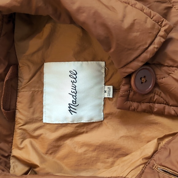 Madewell Womens Airpuff Shirt Jacket In Warm Coffee Size Medium - Picture 4 of 8